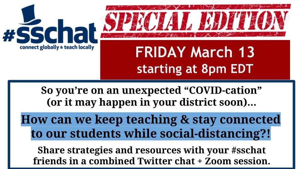 Who’s joining #sschat?👀👀 @socialstudiestx @madisonteacher @TiRoShaw @NHTOYMc @davidjohnolson @DrJHarmon @daneels_m @shannonsalter70 @MsVillasana @JenniferAWelch @MrsWreggs @frazerfrazer4 @tkbey @PeledgeJay @DPhillips236 @shelinawarren @dunneteach @TheKevinMCline #icivicsednet