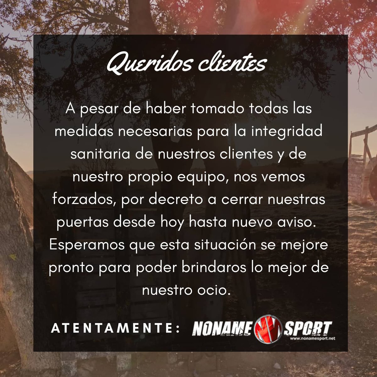 NoName_Sport's tweet photo. Queridos #nonamers esperamos que toda esta situación pase pronto y volvamos pronto.

Mientras tanto... #yomequedoencasa https://t.co/uX68OPSrRu