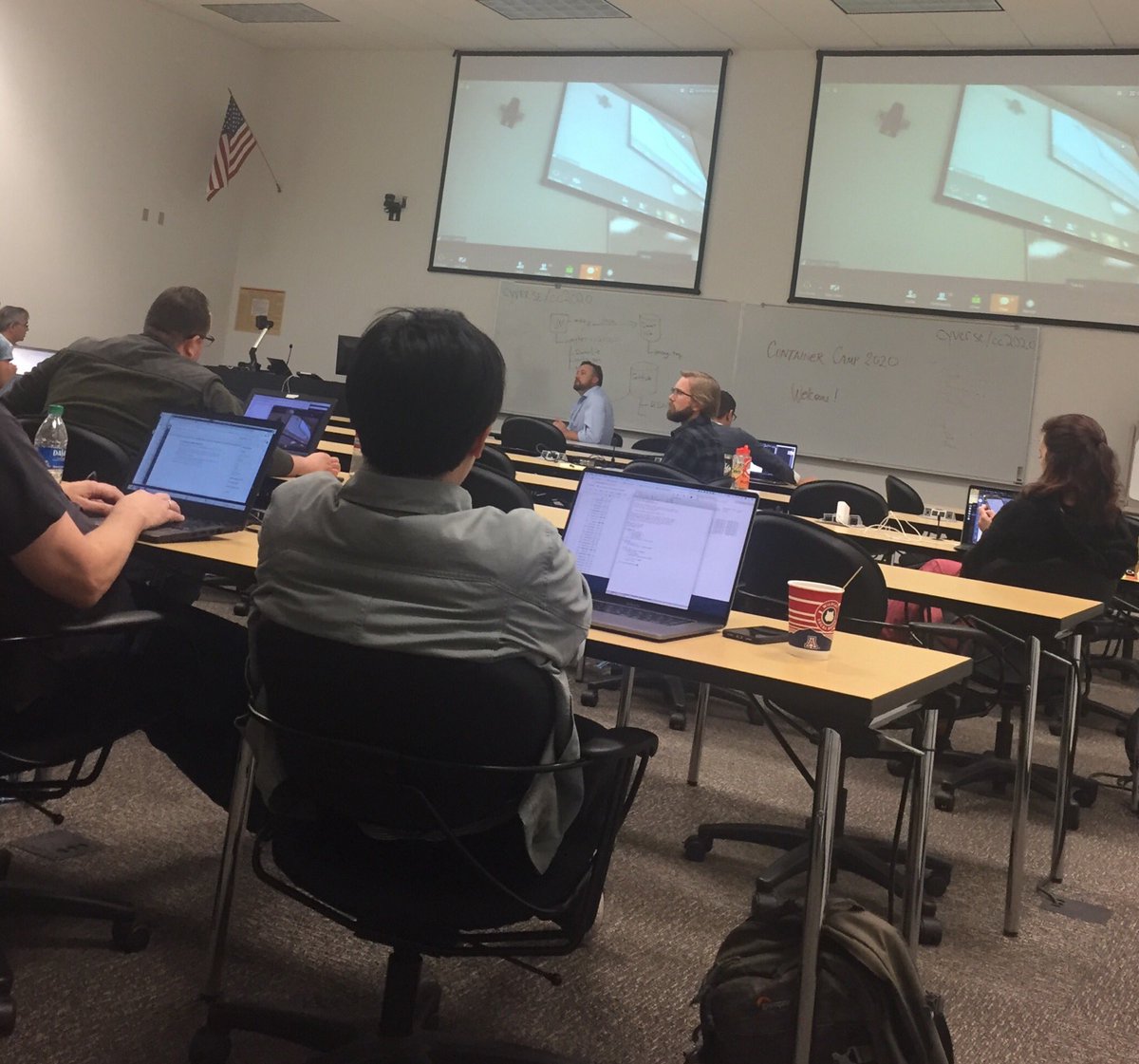 MikeSovicOSU's tweet photo. Wrapping up #ContainerCamp 2020. Learned a LOT and met some great folks. Thanks @tswetnam and the rest of the @CyVerseOrg folks for putting this on and for making the CyVerse infrastructure available to help make #science #datascience #bioinformatics happen!! https://t.co/dlT2iSRl1w