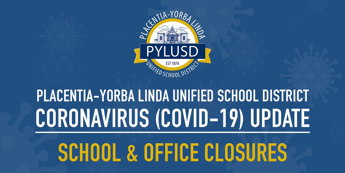 pylusd's tweet photo. #PYLUSD will temporarily close schools and offices beginning Monday, March 16 through Friday, March 27, 2020. Read our full message at https://t.co/EJktjO6WeT. https://t.co/zMlo20DXPr