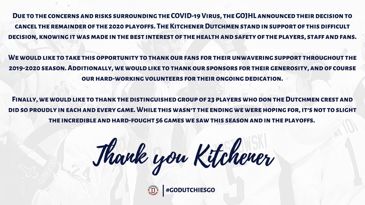 JrBDutchmen's tweet photo. Thank you Kitchener.
#GoDutchiesGo #GOJHL https://t.co/aZDpTeAgzi
