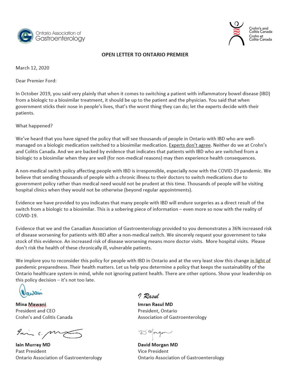 Non-medical switch during COVID-19 pandemic? No thank you. We are immunocompromised and don't need to be in hospital. <a href="/fordnation/">Doug Ford</a> Not too late to show leadership. <a href="/celliottability/">Christine Elliott</a> <a href="/ontario_gastros/">OAG</a> <a href="/picardonhealth/">André Picard</a> <a href="/MinaMawani/">Mina Mawani</a> <a href="/OntarioNDP/">Ontario NDP</a> <a href="/NickelBelt/">France Gélinas</a> <a href="/BissonGilles/">Gilles Bisson</a>