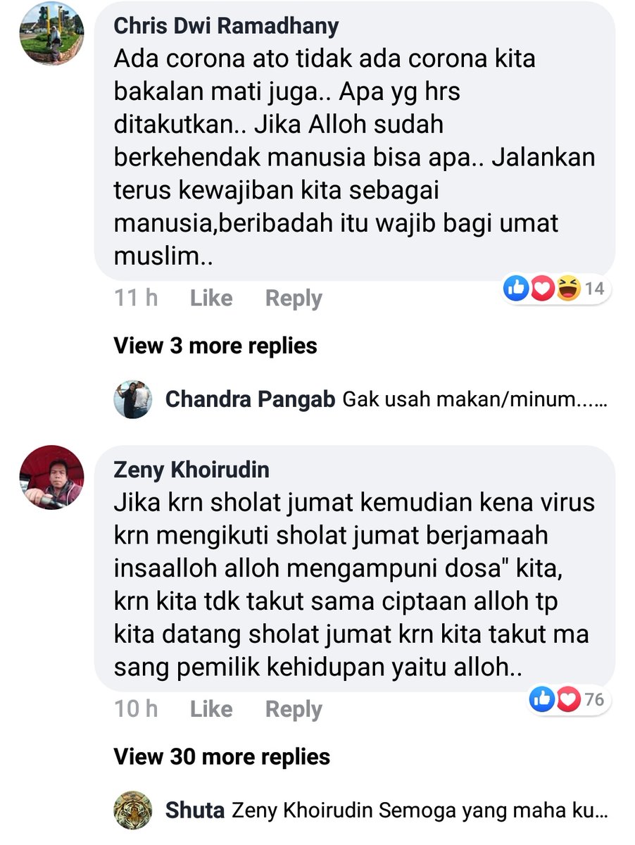 komikpinggiran's tweet photo. INDONESIA DILOCKDOWN? SHALAT JUMAT DITIADAKAN?
mau tahu reaksi masyarakat jika diberlakukan di Indonesia? bacain komen-komennya dah.

mereka gak takut mati cuy 🙈🙈 https://t.co/4knJt4fKkJ