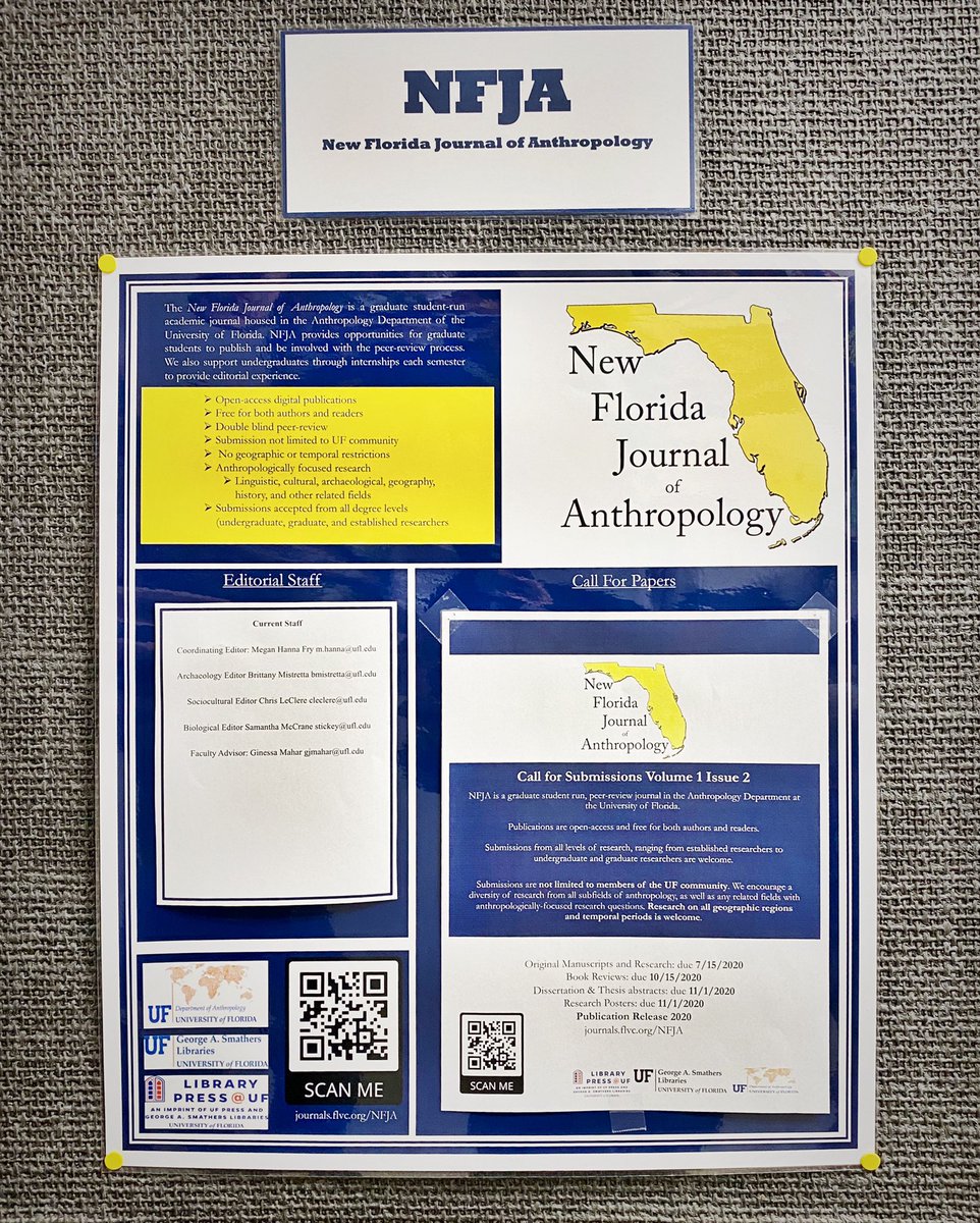 AnthroNfj's tweet photo. We’ve got our new #NFJA poster up in the main office @AnthropologyUF! https://t.co/sMxytpA4qn