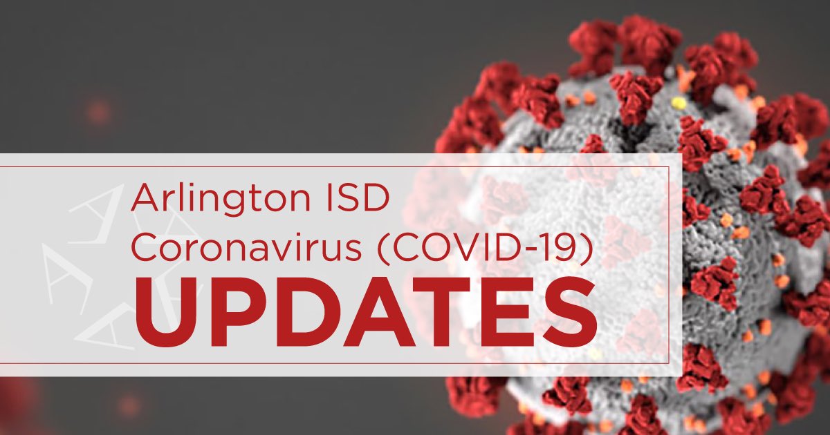 Arlington ISD will have an extended spring break with classes resuming on Monday, Mar. 30. For more details and updates on additional postponements and cancelations visit aisd.net/coronavirus/. 

Press release: aisd.net/coronavirus/ne…
