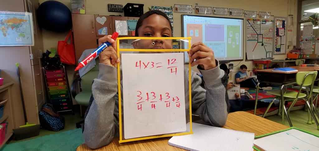 SGEMathTigers's tweet photo. Using a number line to multiply. So proud of these 4th Grade students!! @TitleIAACPS @AACPS_PK5Math #makemathvisable π― #AACPSAwesome https://t.co/OyPWygrfiA