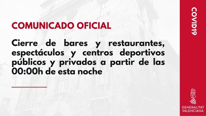 bodegasgargallo's tweet photo. Es momento de responsabilidad cívica. 
A partir de las 00:00 h de esta noche, cerramos nuestros cuatro locales como medida de contención impulsada desde la Generalitat Valenciana https://t.co/2vCGKWBI7K