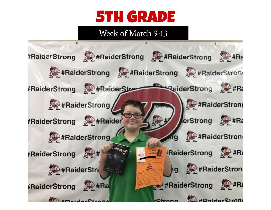 Here are the 3rd, 4th, and 5th graders who earned Positive Office Referrals this week! Nice job!