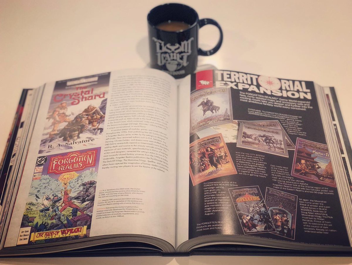 DoomVault's tweet photo. Today’s #ForgottenRealmsFriday is an #ArtandArcana appreciation post. It’s the most incredible art history book about #DnD and fantasy art, the game’s origin story and the fledgling brand’s own storied lore. It encompasses all the early video games from #SSI and books from #TSR. https://t.co/s1yPUHH5Tv
