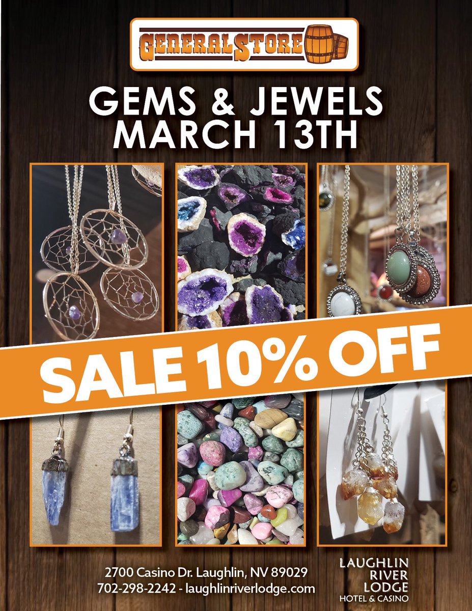 LaughlinRLodge's tweet photo. Stop by today for our Gems &amp; Jewels sale in the General Store! https://t.co/GIBnJN5CWg