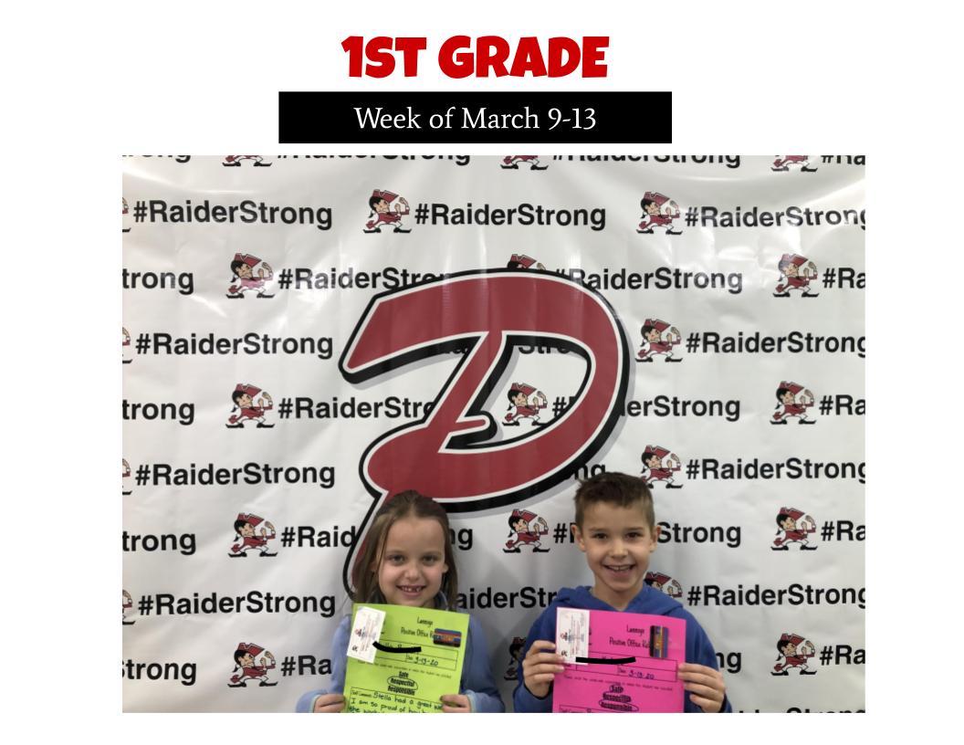 These great kids earned Positive Office Referrals in Kindergarten, 1st, and 2nd grade this week!