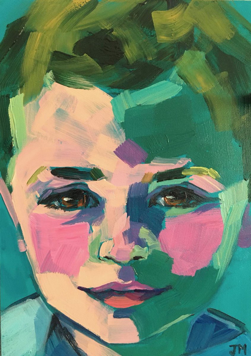 Although my first choice is to paint from life, I do paint portraits from photos when that's not possible! #portrait #portraitpainting #kidportrait