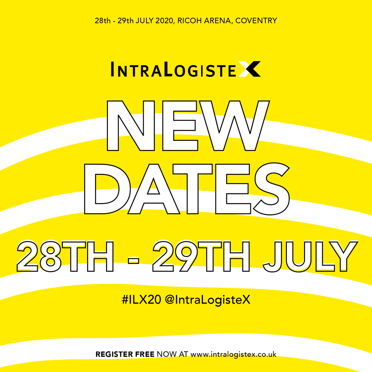 IntraLogisteX's tweet photo. In light of the continuing COVID-19 outbreak health situation we have taken the difficult decision to postpone @IntraLogisteX Exhibition to the 28th &amp; 29th July 2020. 

We look forward to welcoming you at the Ricoh Arena, Coventry and hosting another successful show! #ILX20 https://t.co/NMr6UjedqQ
