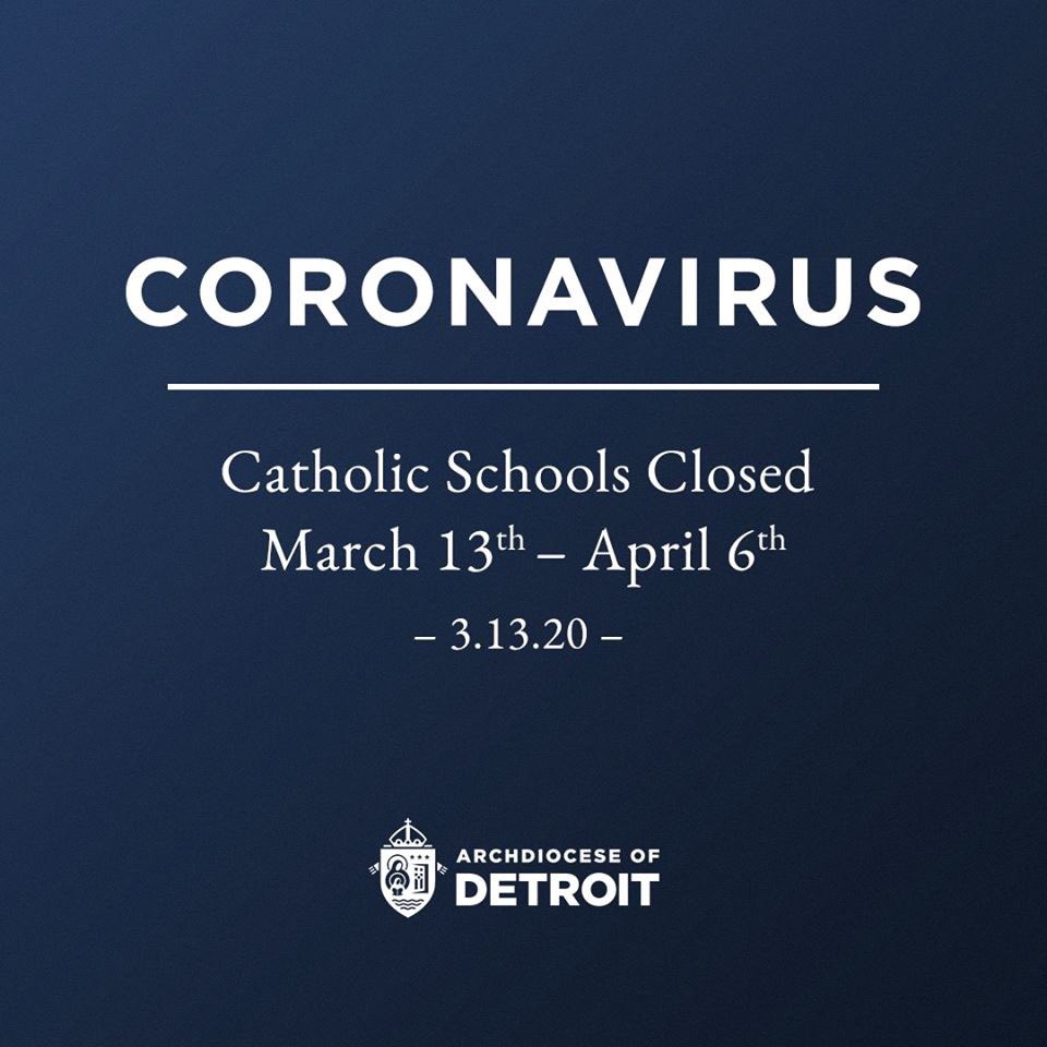 Visit aod.org/emergencyrespo… for ongoing updates about coronavirus in the <a href="/ArchofDet/">Archdiocese of Detroit</a>. 

Stay safe, healthy and please join us in praying for an end to this pandemic. 🙏🏻