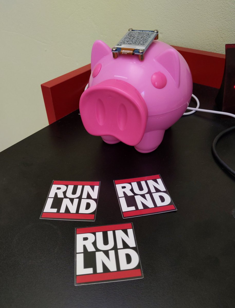 negrunch's tweet photo. I just got my #runlnd stickers from @tlvshop 

A 100% pure #Bitcoin lightning shop.

The order was sent through the peer-to-peer network attaching personal data to the #LightningNetwork payment. https://t.co/Pv5ov47HvV