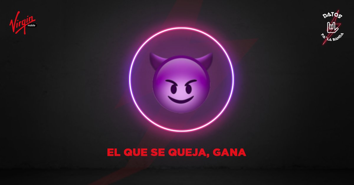 virginmobilemx's tweet photo. @adrianaromz Gracias, tu queja se acaba de convertir en un mega del millón que repartiremos entre nuestros rockstars. Date cuenta y vente con nosotros.  
https://t.co/GqPDP08bcL 😜 #DatosPaLaBanda https://t.co/Dzpv8P4pTa