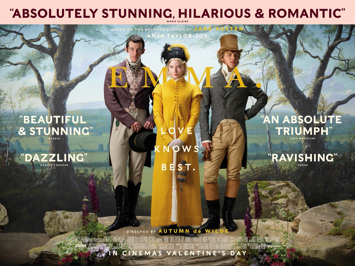 TheGulbenkian's tweet photo. 🍿🎬 Screening this week:  Emma🎀💗 , Dolittle 🗣️🙊🐦🐅 , First Love💔 and ROH: Fidelio🕯️. 

See our website for full listings and to sign up to our film email list to hear about screenings first.✍️📩 https://t.co/2kZoaMuvaY