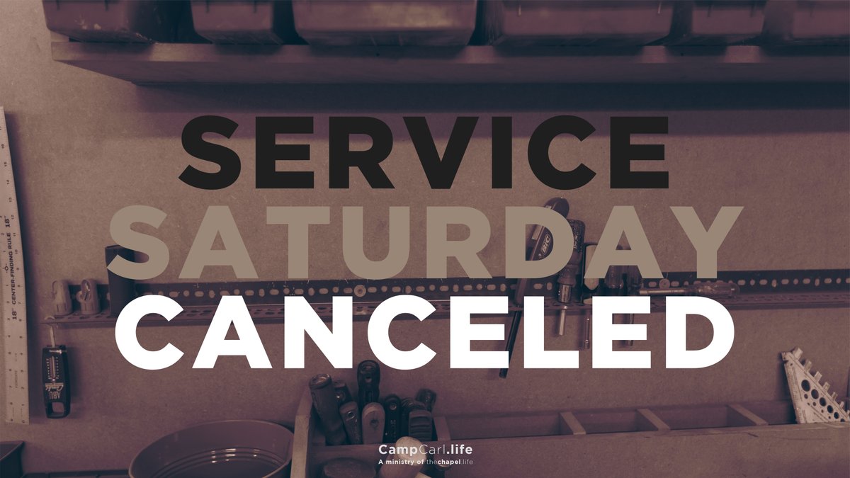 CampCarlLife's tweet photo. In consideration of the public health concerns related to COVID-19, WE WILL CANCEL OUR SERVICE SATURDAY FOR MARCH 14TH.
While we’re still practicing “social distancing," we don’t have to be practicing “spiritual distancing!" God can be trusted! https://t.co/PpXE2tpYgO