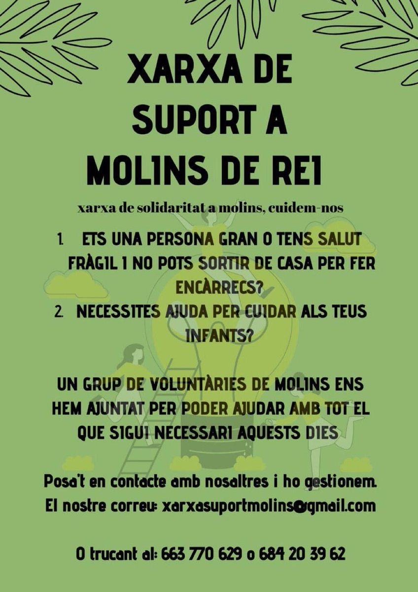 El jovent de #molinsderei s’organitza 

Cuidem-nos! 
#confinament #tanquemCatalunya #salut