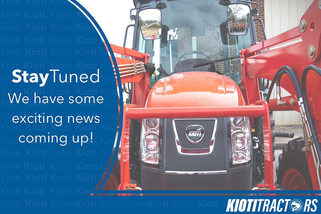 KiotiTractors's tweet photo. Stay tuned... 
Exciting news to come! 
#kioti #kiotitractors #tractorlife #wehavenews #staytuned #stec https://t.co/WqpohZHjON