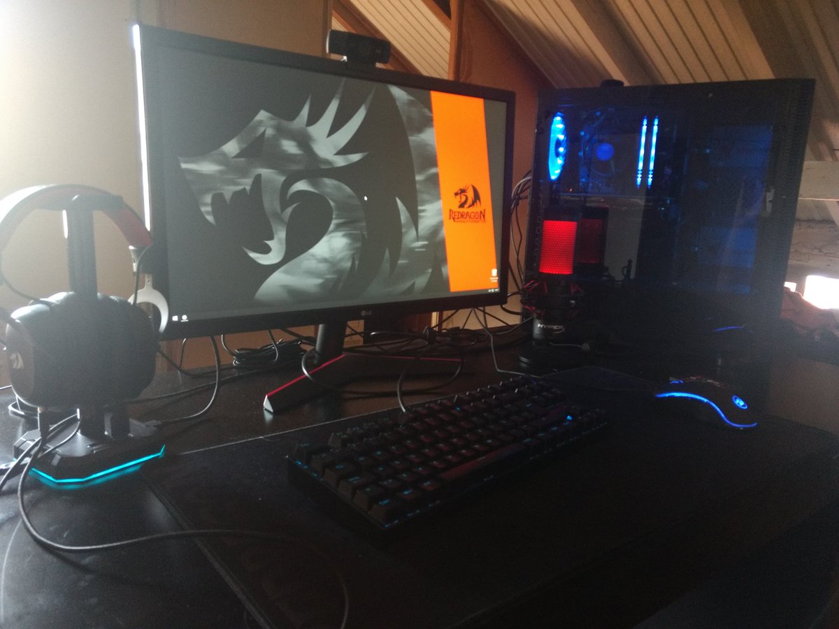 cachai6's tweet photo. #SeriousSetUp I7 7700, Asus Prime B250M-A,
24gb RAM, SSD Kingston 120+480gb, EVGA 500w 80+, LG Ultragear 24¨ 144Hz, Gigabyte RX 590 8G, Redragon Sideswipe, Redragon Cobra FPS, Redragon Kumara RGB, Redragon Zeus, Redragon Scepter, Redragon Kunlun M, HyperX Quadcast, Logitech C922. https://t.co/5Xsfq4jLq3