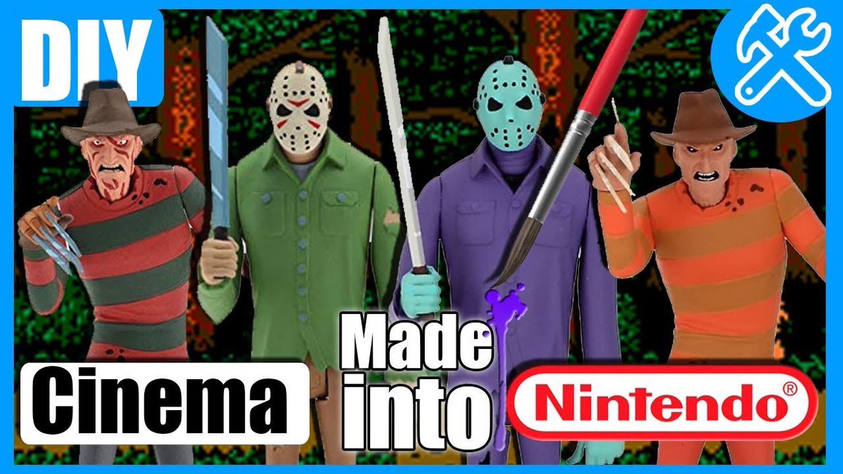 RussLyman's tweet photo. Happy Friday the 13th. Check old this video I did painting my Jason &amp; Freddy figures. Watch-https://t.co/28VlvdK6Ti #FridayThe13th #fridaythe13th40thanniversary #diy #toonyterror https://t.co/fIn3AfJqIh