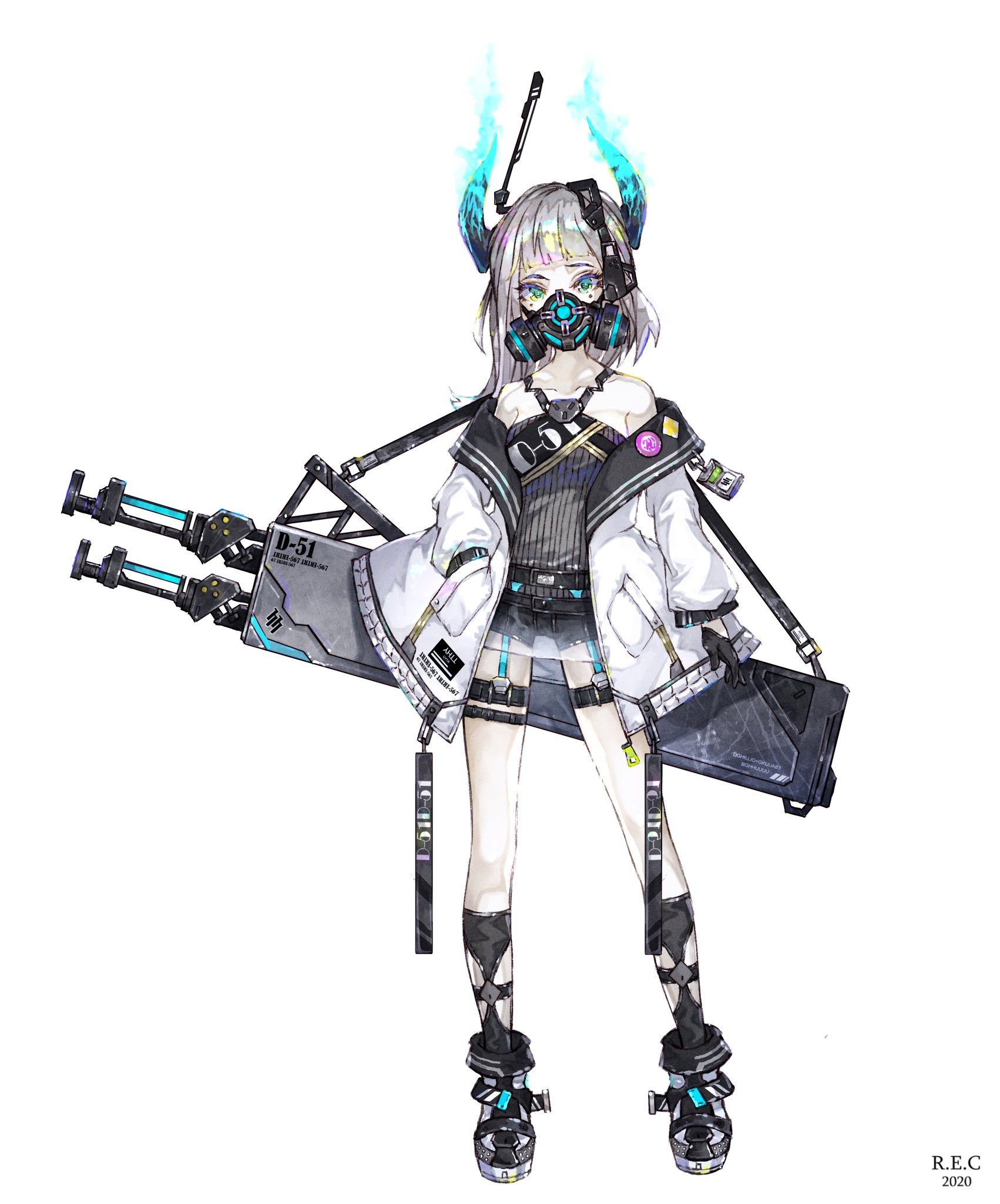 R E C 立ち絵の描き方を忘れたおじさんのリハビリ絵 今回は顔回りなどにビビッドな色を入れて華やかな一枚に