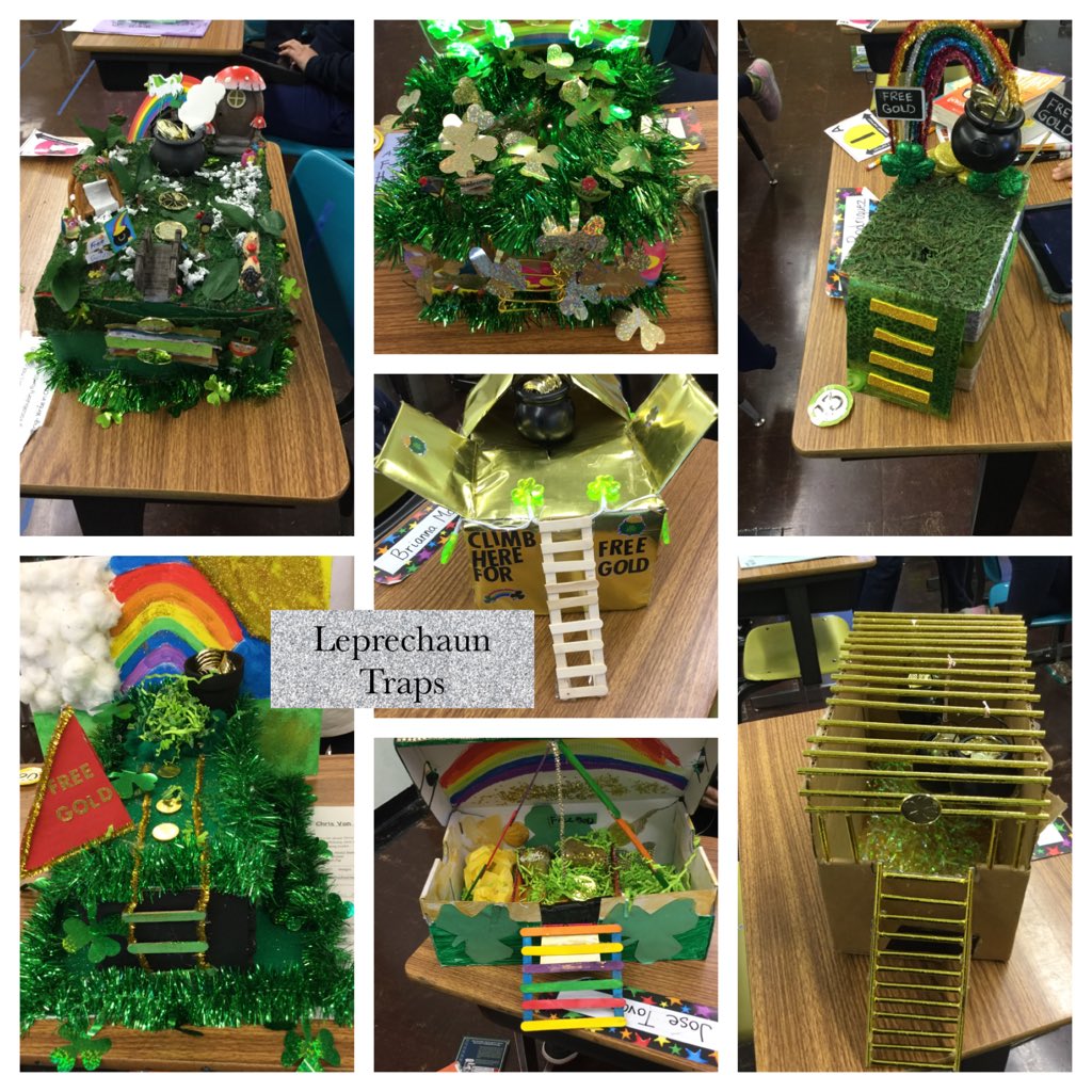 MrsRooney4th's tweet photo. Leprechaun Trap Day! Using area , perimeter, and angles to create the perfect trap . #D83shines #Roybulls #leprechauntraps2020 https://t.co/JjWCUdoZdO