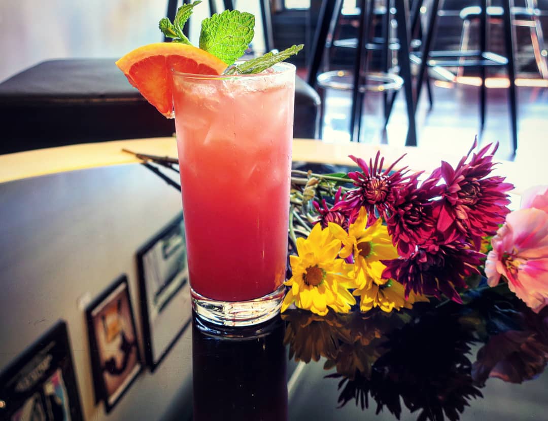 It's the perfect day to enjoy our Posh Spice // a delicious, refreshing Faber vodka cocktail with fresh grapefruit, jalapeño, tarragon, and a hint of blackberry topped with soda water