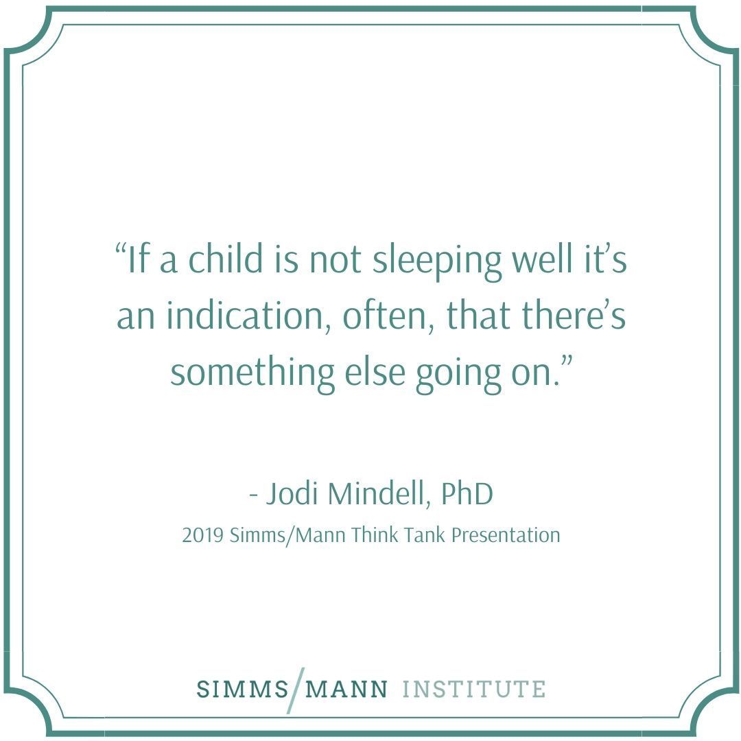 SimmsMann's tweet photo. We were happy to have #sleep expert @JodiMindell (Prof @saintjosephs &amp; @ChildrensPhila) speak at our 2019 #SimmsMannTT! Sharing a quote from her presentation on #Bedtime Routines seemed fitting today - #WorldSleepDay. You can view her presentation here: https://t.co/nhy33gVGli https://t.co/XmpKj1Kape