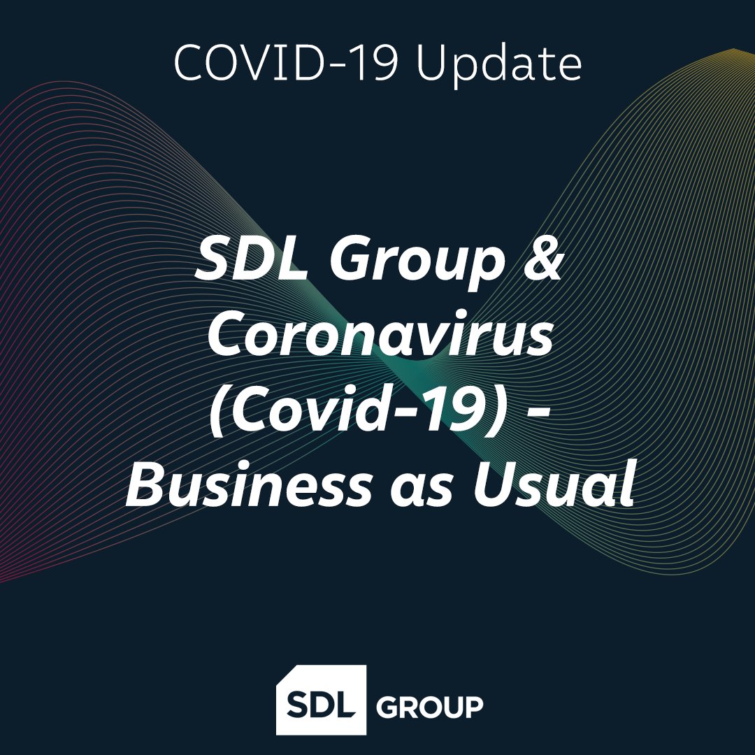 SDLGroup_'s tweet image. With the news surrounding Coronavirus (Covid-19) changing by the hour, we’re taking proactive steps here at SDL Group to make sure that it’s business as usual during the next few months.  To find out more, please visit our website: bit.ly/38MT4Od
