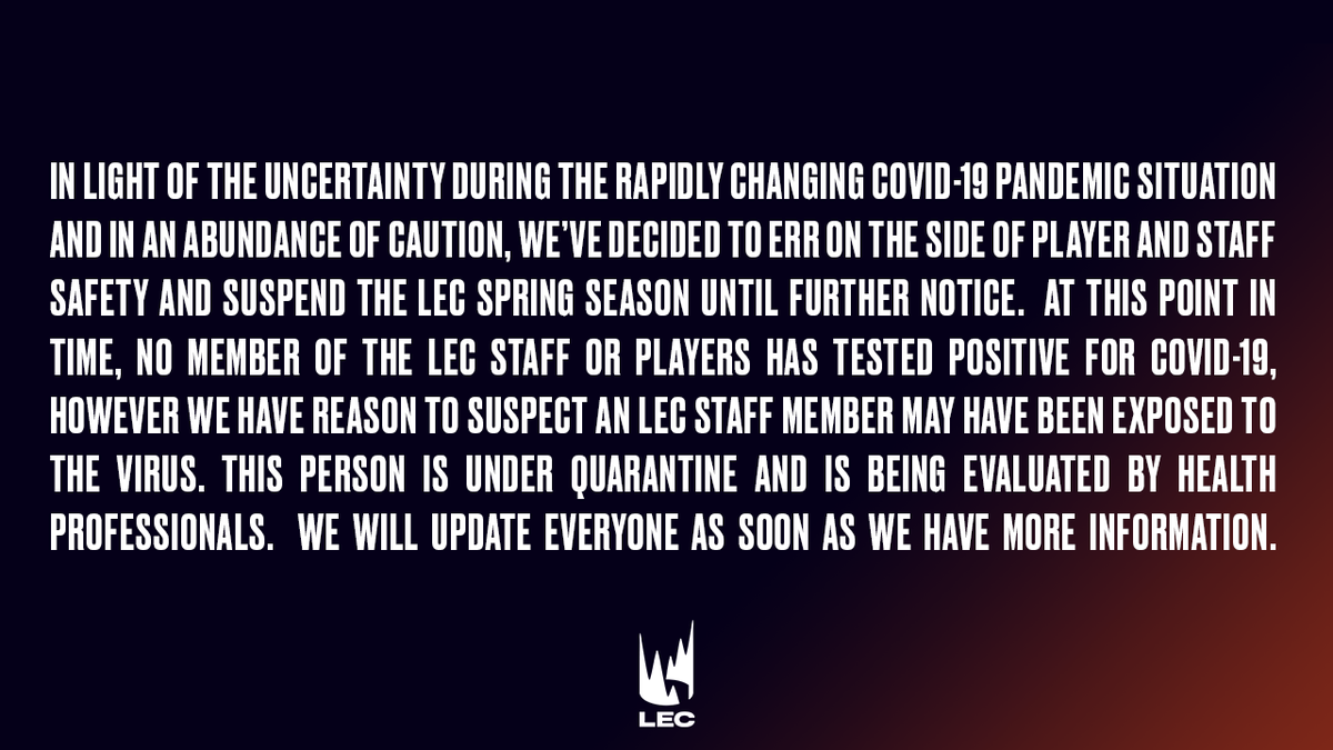 Important update about the #LEC
