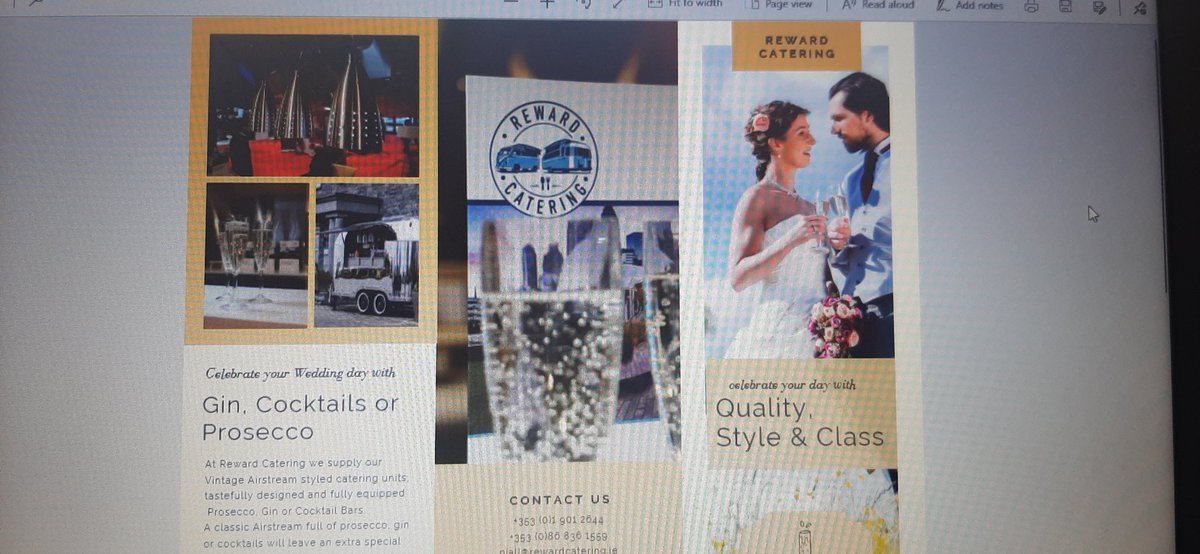 RewardCatering's tweet photo. Happy Friday the 13th everyone.
Heres a cherky sneak peek at our new wedding package brochure for 2020! 
Gin, Prosecco, Cocktails!
#FabulousFriday #wedding #airstream #gin #cocktail #prosecco https://t.co/iZhmStrOTV