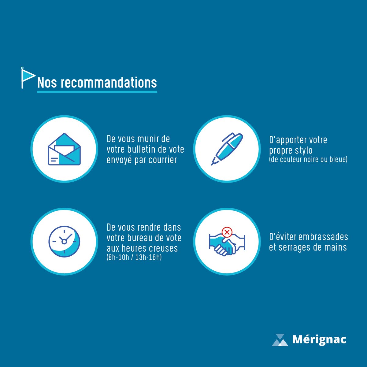 merignac's tweet photo. #Electionsmunicipales #Coronavirus🗳️ Tout savoir pour voter sereinement 👇https://t.co/sVSkkOA6nU https://t.co/B0KNYJ2us8
