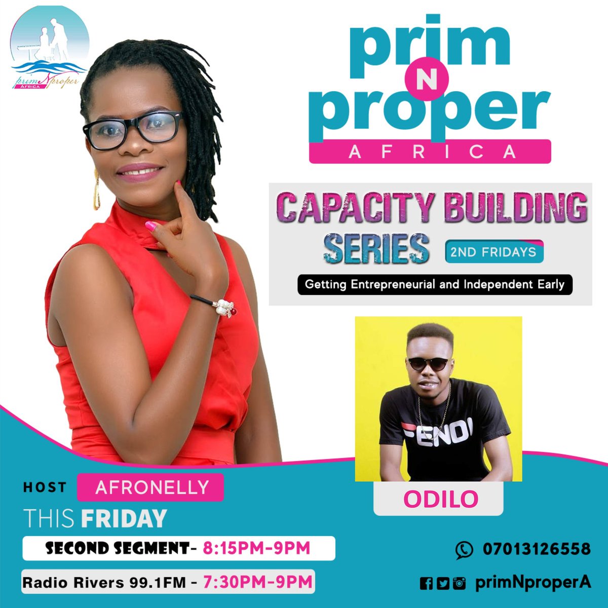 PrimNProperA's tweet photo. #TGIF
#CapacityBuilding series
We have a young and uprising artist @Odil247!
Join @WONNEafronelly this evening 7:30-9pm on #RadioRivers991
The March playlist for #FastidiousDrops continues airing today...
#Ladies #Gentlemen #CapacityBuilding #primnproperA https://t.co/25ztcx3r3S