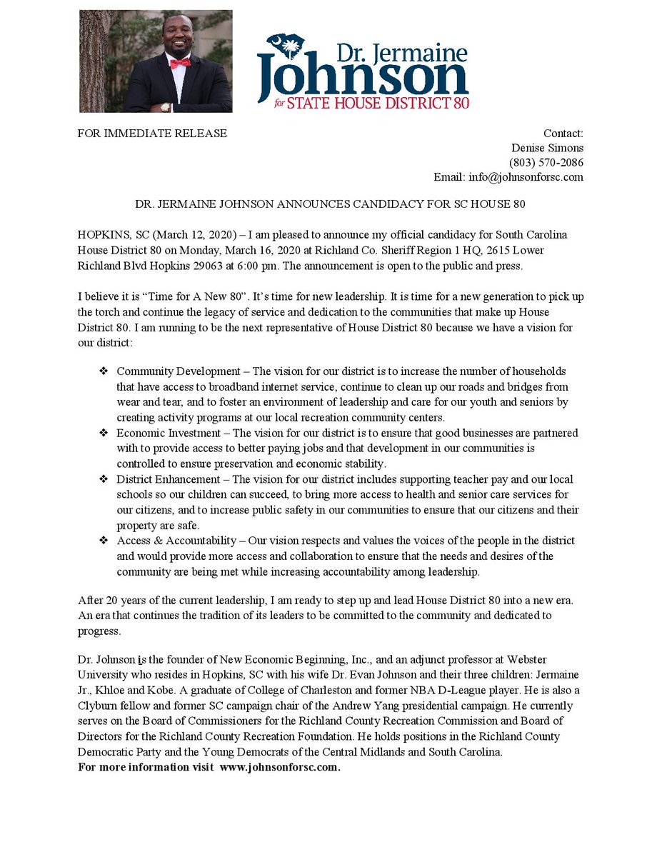 Dr_JLJohnson's tweet image. #YangGang I need your support. We have a month to raise $100k. We want to do a pilot program for UBI and we need your help to do it. Go to Johnsonforsc.com now and contribute. If all of my followers gave just $20, we would have everything we need. It's time for a #NEW80