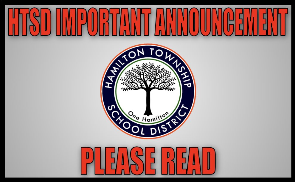 IMPORTANT ANNOUNCEMENT from <a href="/WeAreHTSD/">WeAreHTSD</a> 
Friday, March 13, 2020

HTSD to Begin Remote Learning Plan effective March 16, 2020

Link to Letter: tinyurl.com/s3oo753
Letter from <a href="/ScottRRocco/">Scott Rocco, Ed.D.</a> 
<a href="/HTSDSecondary/">Jim Altobello Ed.D.</a> <a href="/HamiltonTwpNJ/">Hamilton Township NJ</a> <a href="/HTSDCurriculum/">Hamilton Twp. C&I</a> 
#HTSD #HTSDPride