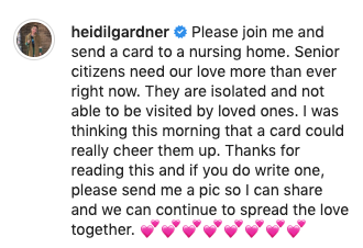 jpgardner's tweet photo. Hey fam, Heidi (and others) are doing something sweet for all those elderly folks in retirement communities who won't be getting visitors for the foreseeable future. I'm doing it too, so take a look and if you have the time/resources, it would be so nice if you do it too! 🥰 https://t.co/JRsRkpx7Aa
