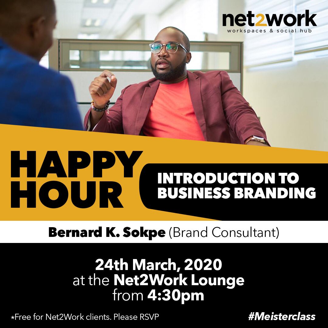 mistameister's tweet photo. Back in the city and ready for nextweek. Yes I’ll be at joining the Net2Work business community on the 24th of March during their happy. Do you have a business and have no idea how to approach branding. Just RSVP with @net2workgh and join me on this #meisterclass 😉 https://t.co/rCoCvnOjTo