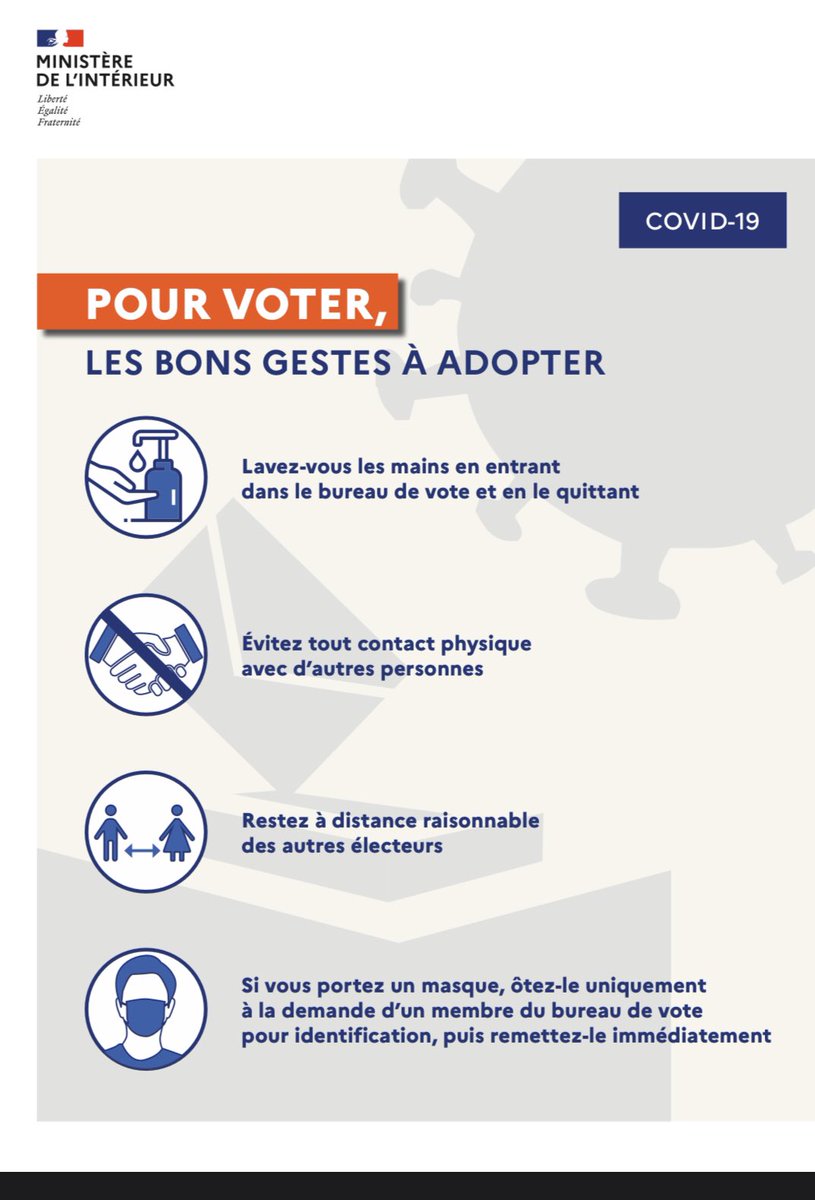 chatoudavance's tweet photo. Pour voter, les bons gestes à adopter ! Bureaux de votes ouverts de 8h à 20h ce dimanche, à Chatou il n’y aura qu’un seul tour ! https://t.co/vvckQJVLA2