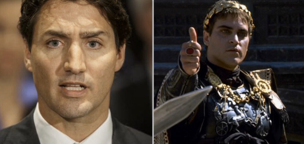 Hami1tonn's tweet image. It just hit me. Remarkable likeness. Am I right or am I right. 🤷‍♂️😂
#Trudeau #doppelgänger #commodus