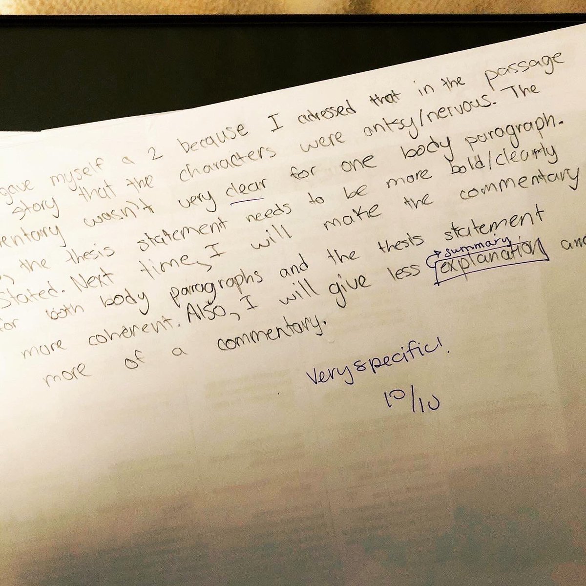ESmileyELA's tweet photo. So, recently, I was a little tricky with my #freshmen 👩🏻‍🏫 I gave them a timed, in-class essay *insert panic here* then instead of my grading the essay, each student graded their own essay using the state rubric and wrote a reflection on the back (which I graded instead). https://t.co/klROFyGsRi