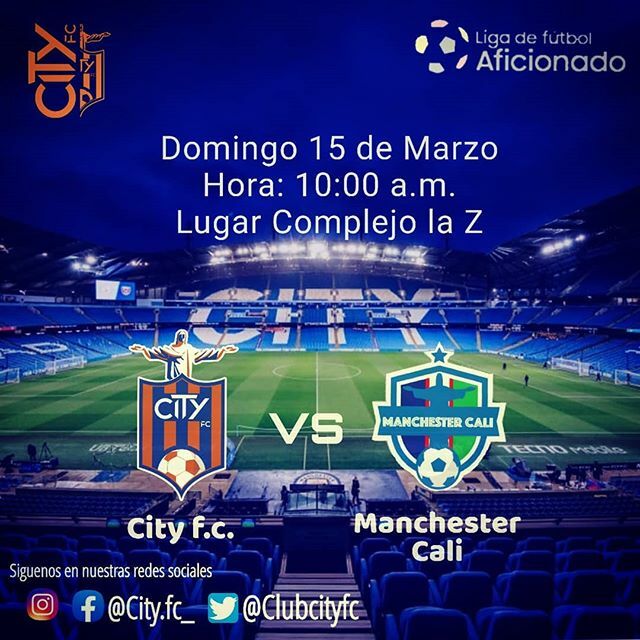 ClubCityFC's tweet photo. Acompaña este domingo a nuestro equipo el @city.fc_ 🔷️🔶️🔷️ frente a un gran rival @manchester.cali esperamos jugar un gran partido ⚽️⚽️ para escalar en la tabla de @lfaficionado  #cityfc #superacion #comunidad #mancity #cali #colombia #guerreros … https://t.co/gjwoFWRCzo https://t.co/pAdIGBiZtm