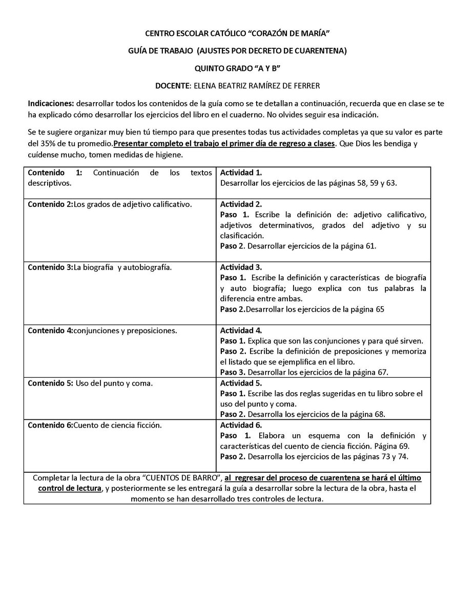 corazondemaria0's tweet photo. Guías de trabajo de 5to. Grado Ciencias, Sociales y Lenguaje https://t.co/OSby8Eb5C3