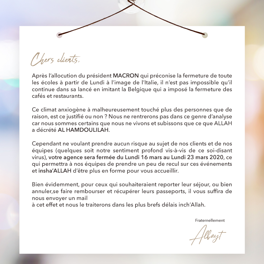 #Coronavirus #CoronavirusFrance #arabiesaoudite #Makkah #omra #agencedevoyage #albayt