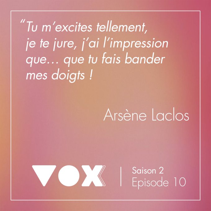 Tout de suite, maintenant. 😈&Eacute;pisode &eacute;crit par Wilhem et @Olympe_De_G, interpr&eacute;t&eacute; par Ars&egrave;ne Laclos, r&eacute;alis&eacute;