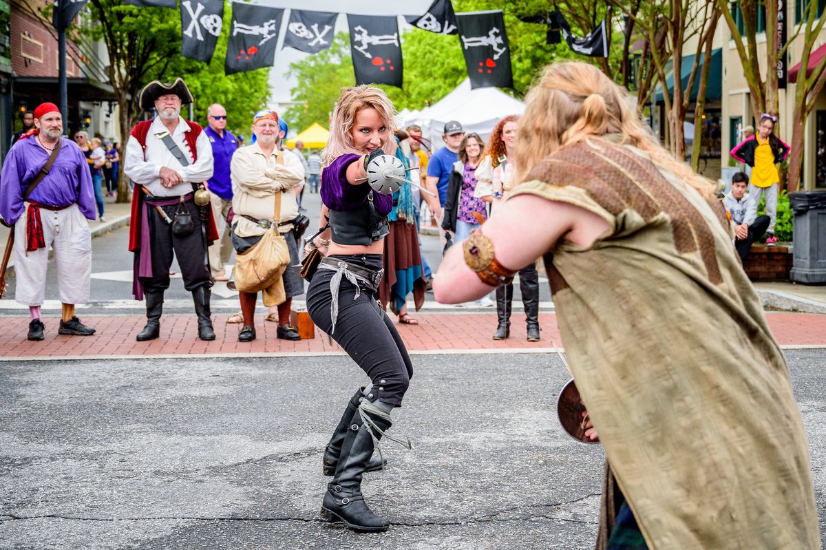 piratefestnc's tweet photo. Arrgghh, it be Feature Friday!! Come join us for tons of costumed pirates, sword fighting, and canon launching ⚔️💣 who thinks they have the best pirate costume 🙋‍♀️ #PirateFest https://t.co/7PyKs1kJtY