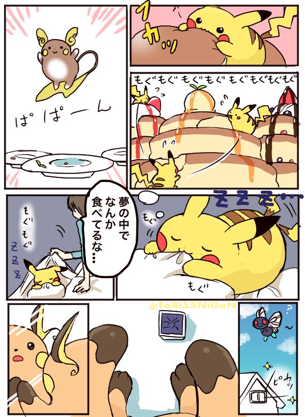 #ポケモンと生活
アローラライチュウに憧れているピカチュウと普段のテンションが低いトレーナー 