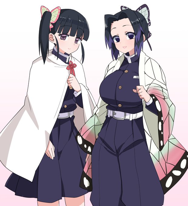 あきとかげ@チョメかす2巻発売さんがTwitterに投稿した胡蝶しのぶ(鬼滅の刃)のイラスト。