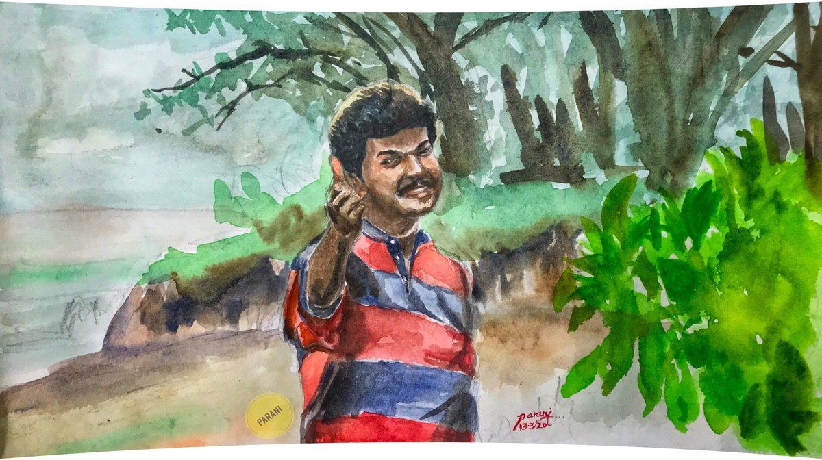 #36என்னை தாலாட்ட வருவாளோநெஞ்சில் பூமஞ்சம் தருவாளோ #rajasongsinwatercolour  #watercolour  #rajasongsinwatercolor  #watercolor  #parani  #paranisketch  #ராஜா #vijay  #master  #tamilmusic  #musicalframes  #art  #fineart #MasterUpdate  #MasterAudioLaunch